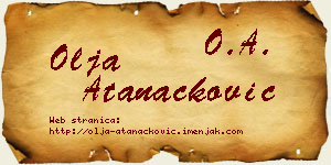 Olja Atanacković vizit kartica